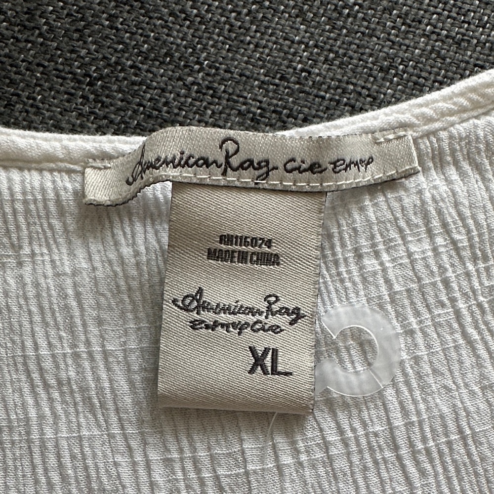 American Rag Off-White Ruffled Blouse - Picture 3 of 6